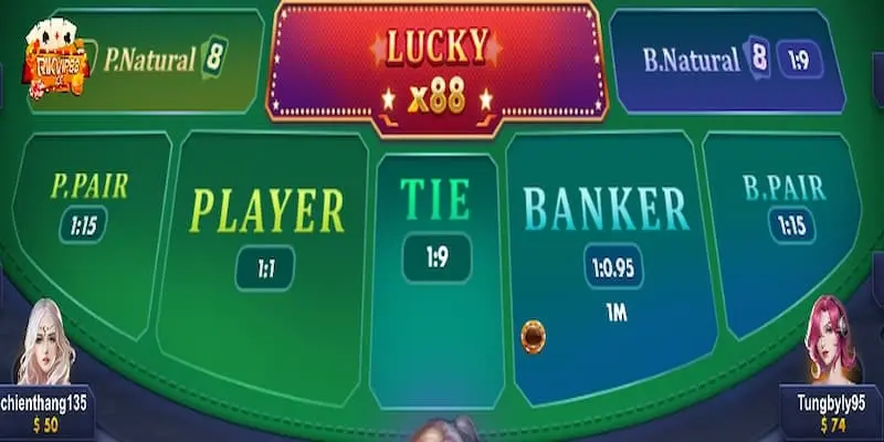 Hệ số trả thưởng xanh chín tại Baccarat